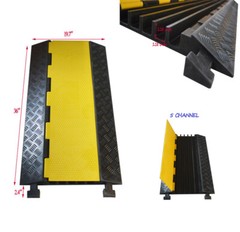 Hot 5-Channel PVC&Rubber Heavy Duty Wire Cover Cable Cord Road Ramp Protector