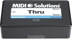 MIDI Solutions MultiVoltage Thru 1-in 2-out MIDI Through Box