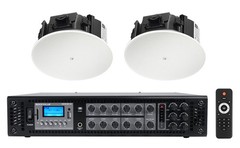 (2) JBL Control 426LP 6.5″ Low Profile 70v Commercial In-Ceiling Speakers+Amp