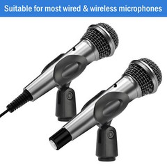 4/8x Universal Microphone Clip Adjustable Mic Clip Holder for Wireless Mic Stand