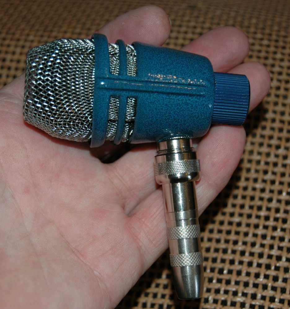 Custom Darome 431 Harp Harmonica mic with Hi-Z Dynamic Element 1/4″ jack, Blue!