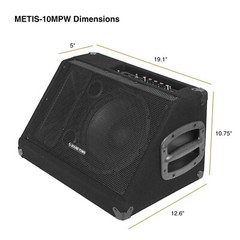 Sound Town 10″ 300W Powered DJ PA Stage Monitor Active Speaker (METIS-10MPW)
