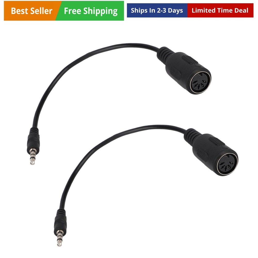 2pcs Type-A MIDI to 3.5mm Adapter, 15cm/6in MIDI Female to TRS 3.5mm Male Bre…