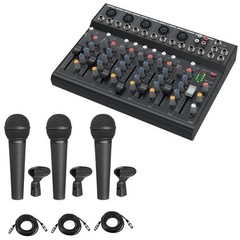 Behringer XENYX 1003B Premium Analog Mixer with 5 Mic Preamps Bundle 3x XM8500 D