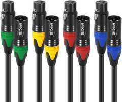 XLR Microphone Cables 10 Feet 4 Pack – Pro Balanced 3-Pin XLR Male to Female Aud