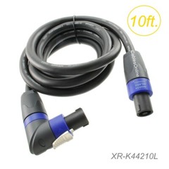 10ft Neutrik Right-Angle 4-Conductor/12awg SpeakOn NL4FX Pro Audio Speaker Cable