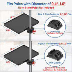 Microphone Stand Tray Shelf 8.7×6.5 Clamp Phone Holder Streaming Karaoke