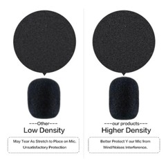 20PCS Practical Small Black Microphone Headset Windscreen Sponge Foam Mic Cover