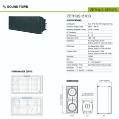 Sound Town ZETHUS-210BX4 Line Array: 4 X Dual 10″ Speaker for Installation Black