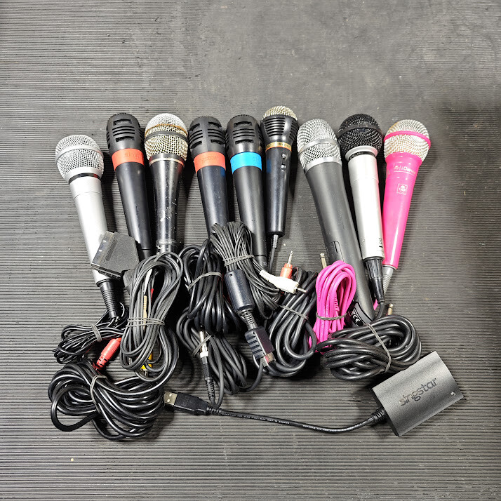 Lot of 9 Used Microphones – Various Models & Brands, Working