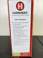HARBINGER L802 LvL Series 8-Channel Compact Mixer with Manual Adaptor and Box
