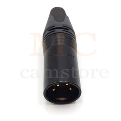 Black XLR Male Connector 4-Pin Neutrik NC4MXX-BAG Silver Plated Contacts