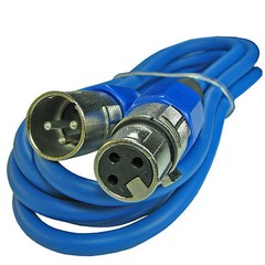 3pin ft foot BLUE XLR MALE TO FEMALE MIC MICROPHONE patch snake CABLE DMX cord