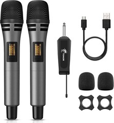 TONOR TW320 Wireless Microphone System Dual UHF Karaoke Mics Open Box