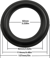 BLLNDX Rubber Ring 2PCS 5Inch Black Speaker Foam Edge Surround