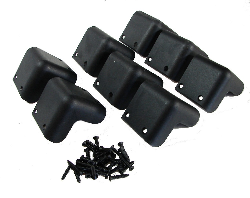 (8 PACK) PENN ELCOM C1178 Smooth Plastic Cabinet Corners w/ Mounting Screws