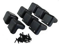 (8 PACK) PENN ELCOM C1178 Smooth Plastic Cabinet Corners w/ Mounting Screws