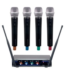 VOCOPRO Four-Channel UHF Digital Wireless Handheld Microphone Mics System