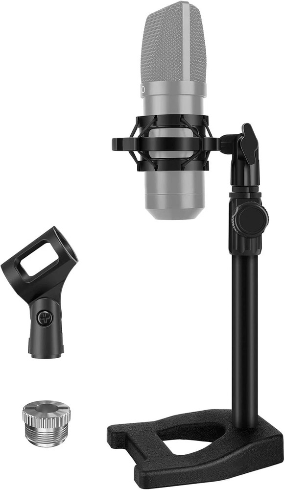 InnoGear Desktop Microphone Stand, Mic Stand Desk Table with Weighted Black