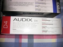 Audix D2 and D4 Dynamic Instrument Mics- 4-pack with clips + 3 DVICE Mounts-NEW.