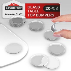 Glass Table Top Bumpers – 20 PCS 1.2″- Non-Adhesive Glass Table Top Anti Slip…