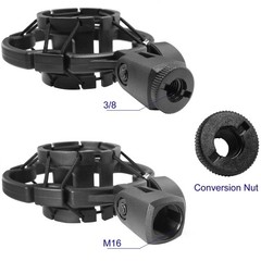 Microphone Shock Mount Universal Black Anti-Vibration Mic Holder for 42~46mm/…