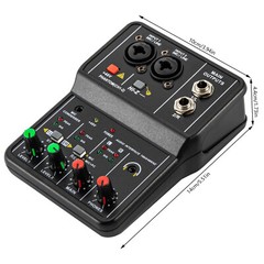 Bluetooth USB DJ Console +Sound Card Studio Mixer Mini Audio Mixer 2/4 Channel