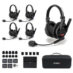 SYNCO Xtalk XMax5 2.4G Full-Duplex 500m/1640ft Wireless Intercom Headset System