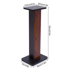 Yellow Sandalwood MDF Speaker Stands 28-Inch Sand-Fillable Pair Anti-Slip