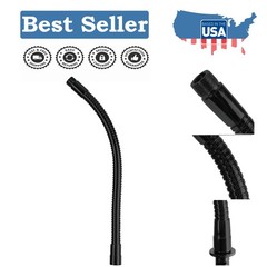 Versatile 13″ Microphone Gooseneck Stand with Pedestal Base – Black Metal