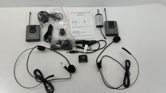 Hotec UHF Wireless Microphone System Dual Headset Lavalier Lapel Mics H-U25