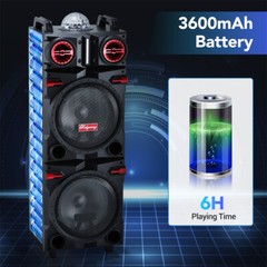 9000WDual 10″Subwoofer Bluetooth Speaker Heavy Bass Sound System DJ Party KaraoK