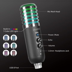 USB Condenser Microphone for PC PS4, PS5 Streaming Singing Podcast Studio, Co…
