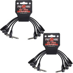 Pig Hog Black 6 Inch Patch Cables Set Of 8 Flat High Performance 1 4 Connectors