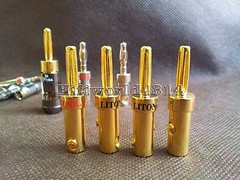 4x Hifi Gold Plated Speaker Wire Cable Banana Audio AMP Plug Connector