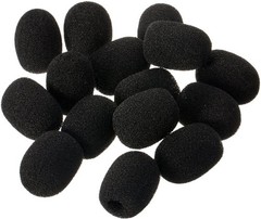 15 Pack High-Density Foam Microphone Covers for Lapel & Lavalier Mics – Black