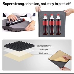 24 Pack Self-Adhesive Acoustic Foam Panels, 12 x 12 x 2 Inches High Density P…