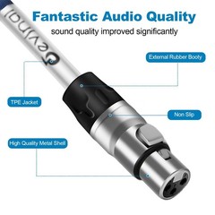 Devinal XLR Female to 1/4 inch TS Cable Hi-Fi Grade Unbalanced Female XLR to …