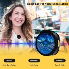 Magnetic Wireless Lavalier Microphone For Type-C Device Noise Cancellation 2 Mic