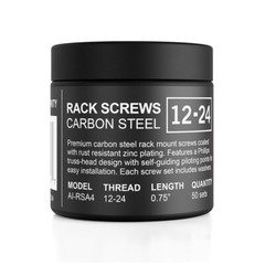 Premium Carbon Steel 12/24 Rack Screws and Nylon Washers, 50-Piece Set