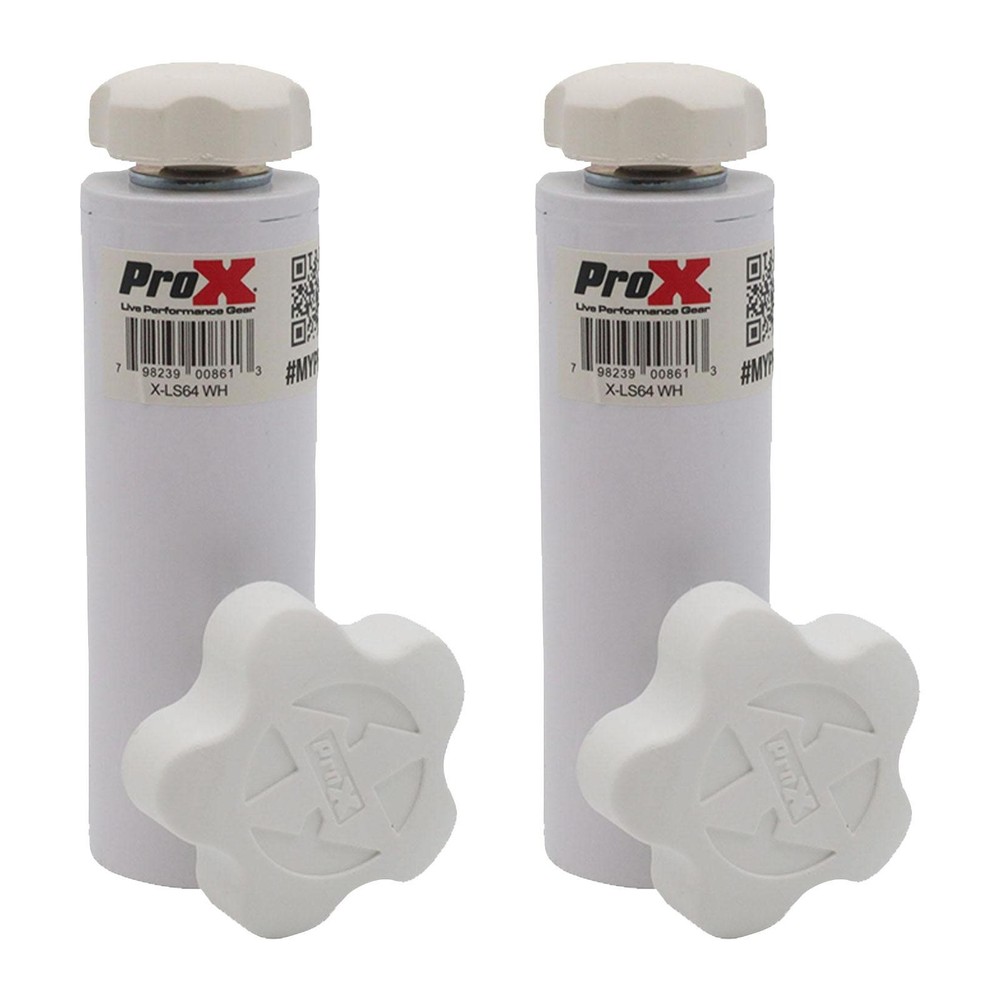 ProX X-LS64WH 1 3/8″ Single Stud Lighting M8 Mount White 2-Pack