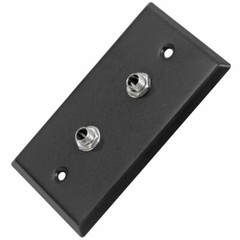 Seismic Audio Black Stainless Steel Wall Plate – Dual 1/4″ TS Mono Jacks
