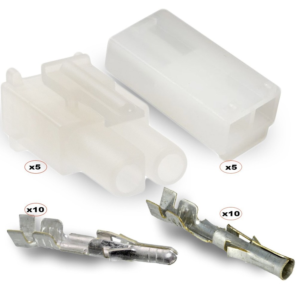 2-Circuits .093″ – MOLEX Connector, 5 Matched Set,14-20 AWG, Free Hanging,…