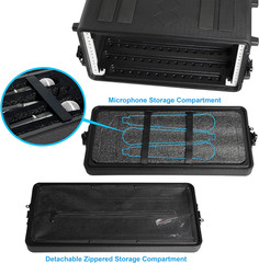 4U Rack Case Shallow 11″ Depth, 19″ Rackmount Flight Case, Watertight Dust-Proo