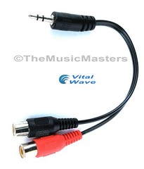 6 inch 3.5MM (1/8″) Stereo Male to Dual RCA Female Jacks Audio Cable Wire VWLTW