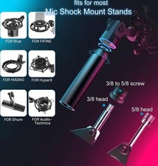 Universal 13-Piece Microphone Adapter Set: 3″ Extension Tube for Podcasters