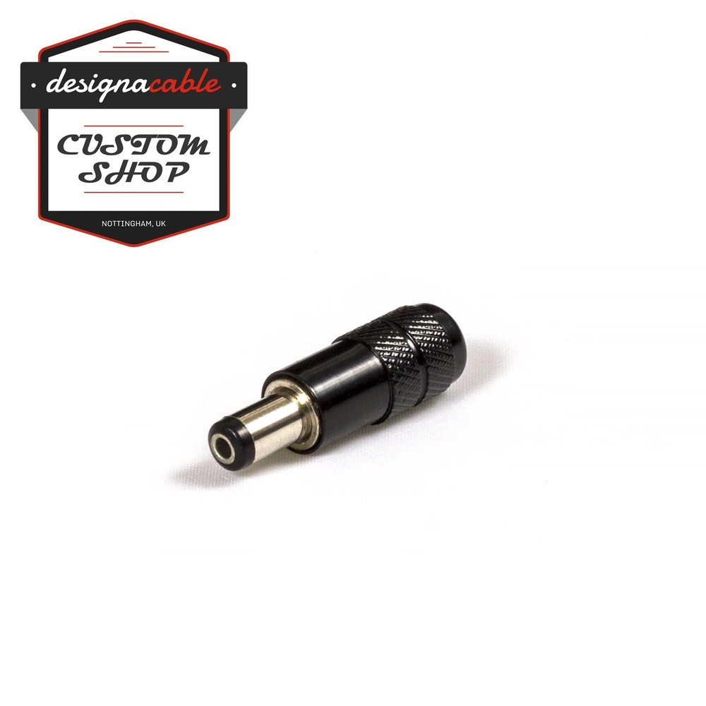 2.1mm DC Plug. Black Metal Housing. Power Jack Pedal Supply Dunlop Boss Voodoo