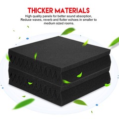 12Pack Acoustic Foam Soundproofing Sound Proofing Tiles Studio Room Wall Panels