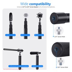 Neewer 98″ Portable Three Sections Stretchable Handheld Microphone Boom Pole