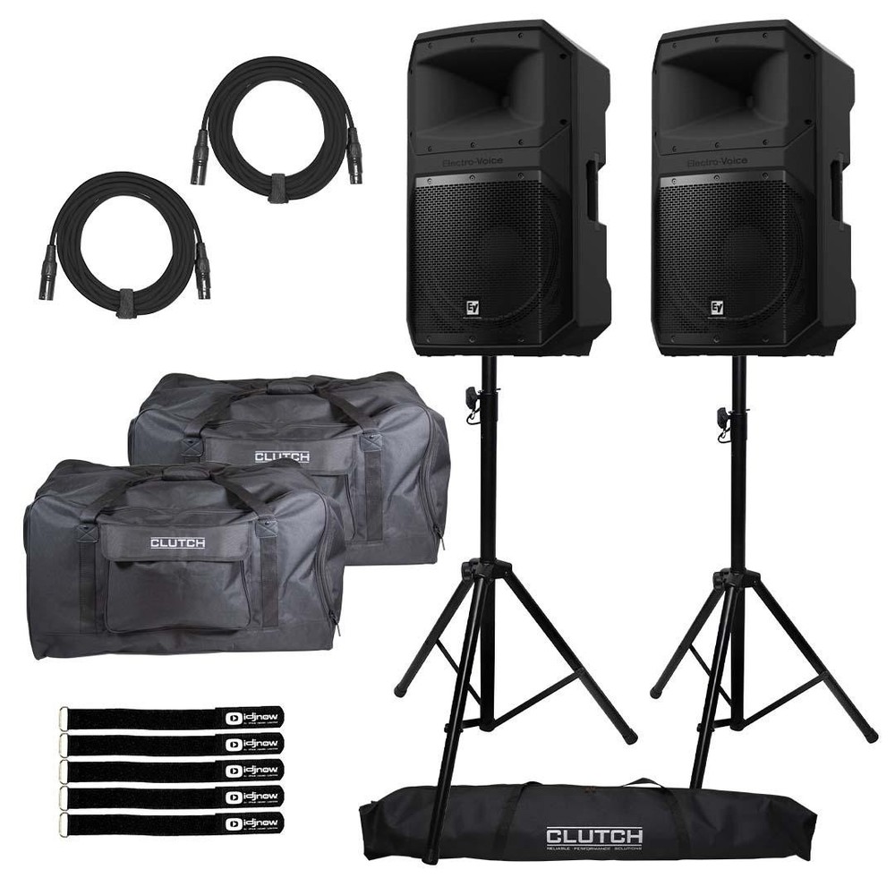 Electro-Voice EVIVA 15P 15″ 2-Way Powered Portable Active Speakers Pair w Bags